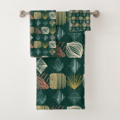 Bold Caribbean Tribal Mudcloth: Boho Blauwgroen Bad Handdoek (Insitu)