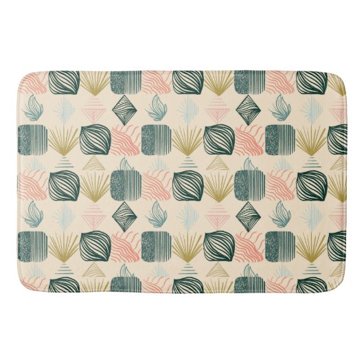 Bold Caribbean Tribal Mudcloth: Boho Buttercream Badmat (Voorkant)