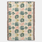 Bold Caribbean Tribal Mudcloth: Boho Buttercream Deken (Voorkant Verticaal)