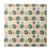 Bold Caribbean Tribal Mudcloth: Boho Buttercream Tegeltje (Voorkant)