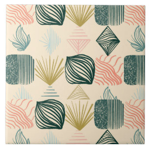 Bold Caribbean Tribal Mudcloth: Boho Buttercream Tegeltje