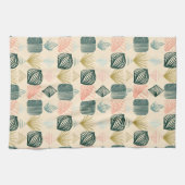 Bold Caribbean Tribal Mudcloth: Boho Buttercream Theedoek (Horizontaal)