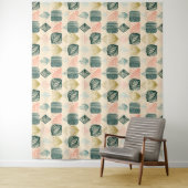 Bold Caribbean Tribal Mudcloth: Boho Buttercream Wandkleed (In situ)