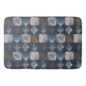 Bold Caribbean Tribal Mudcloth: Navy Blue, Boho Badmat (Voorkant)