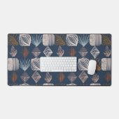 Bold Caribbean Tribal Mudcloth: Navy Blue, Boho Bureaumat (Keyboard & Muis)
