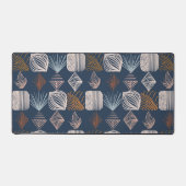 Bold Caribbean Tribal Mudcloth: Navy Blue, Boho Bureaumat (Voorkant)