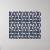 Bold Caribbean Tribal Mudcloth: Navy Blue, Boho Canvas Afdruk (Voorkant)
