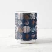 Bold Caribbean Tribal Mudcloth: Navy Blue, Boho Koffiemok (Center)