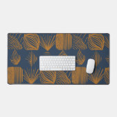 Bold Caribbean Tribal Mudcloth: Navy Blue, Goud Bureaumat (Keyboard & Muis)