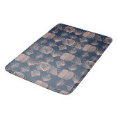 Bold Caribbean Tribal Mudcloth: Navy Blue, Roze Badmat (Gekanteld)