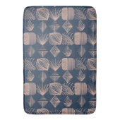 Bold Caribbean Tribal Mudcloth: Navy Blue, Roze Badmat (Voorkant Verticaal)
