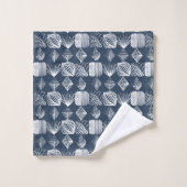 Bold Caribbean Tribal Mudcloth: Navy Blue& White, Bad Handdoek (Wasdoekje)