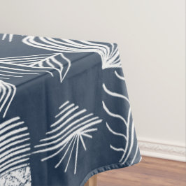Bold Caribbean Tribal Mudcloth: Navy Blue& White, Tafelkleed