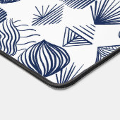 Bold Caribbean Tribal Mudcloth: Wit, Navy Blue Bureaumat (Hoek)