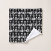 Bold Caribbean Tribal Mudcloth - Zwart & Wit, Bad Handdoek (Wasdoekje)