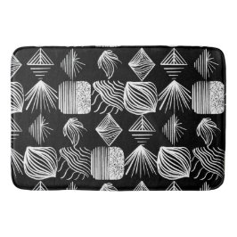 Bold Caribbean Tribal Mudcloth - Zwart & Wit, Badmat