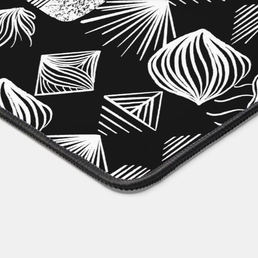 Bold Caribbean Tribal Mudcloth - Zwart & Wit, Bureaumat (Hoek)