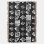 Bold Caribbean Tribal Mudcloth - Zwart & Wit, Deken (Voorkant Verticaal)
