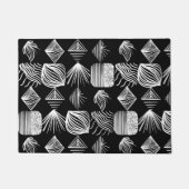 Bold Caribbean Tribal Mudcloth - Zwart & Wit, Deurmat (Voorkant)