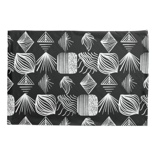 Bold Caribbean Tribal Mudcloth - Zwart & Wit, Kussensloop (Achterkant)