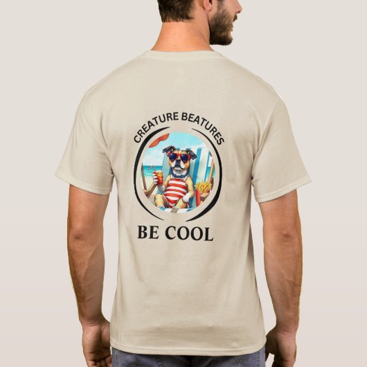 bold Cartoon dressed up  chilled dog – Be Cool T-shirt (Achterkant)
