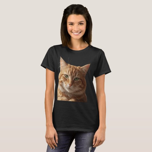 Bold Cat Face T-Shirt – Fierce & Stylish (Voorkant volledig)