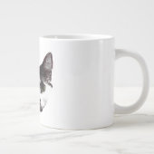 Bold Cat Gaze | Ink Style Mug Grote Koffiekop (Rechts)