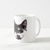 Bold Cat Gaze | Ink Style Mug Koffiemok (Voorkant rechts)