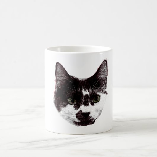 Bold Cat Gaze | Ink Style Mug Koffiemok (Center)
