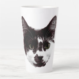 Bold Cat Gaze | Ink Style Mug Latte Mok