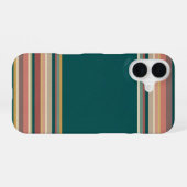 Bold Center Retro Stripe iPhone 16 Hoesje (Achterkant horizontaal)