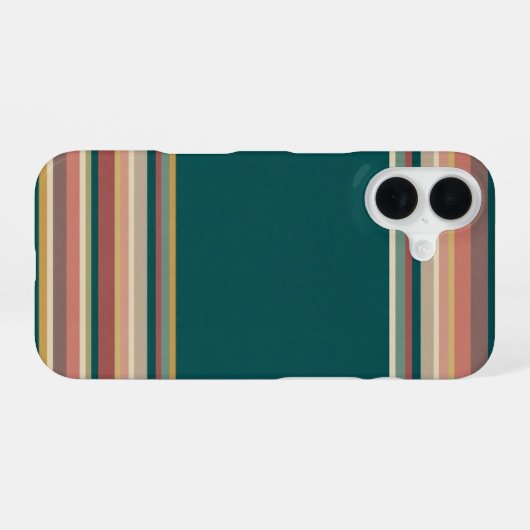 Bold Center Retro Stripe iPhone 16 Hoesje (Achterkant horizontaal)