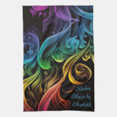 Bold Chakra Rainbow Abstracte Rook Personaliseren Theedoek (Verticaal)