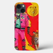 Bold Charisma Tiger Phone Case – Vibrant Dopamine  (Achterkant)