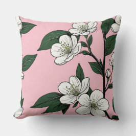 Bold Cherry Blossoms op Roze Kussen