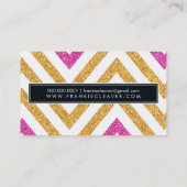 BOLD CHEVRON PATROON trendy moderne gouden glitter Visitekaartje (Achterkant)