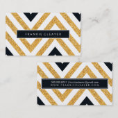 BOLD CHEVRON PATROON trendy moderne gouden glitter Visitekaartje (Voorkant / Achterkant)