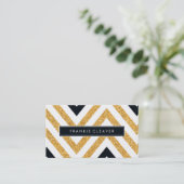 BOLD CHEVRON PATROON trendy moderne gouden glitter Visitekaartje (Staand voorkant)