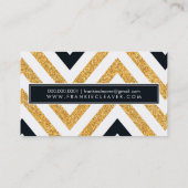 BOLD CHEVRON PATROON trendy moderne gouden glitter Visitekaartje (Achterkant)