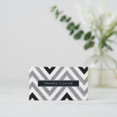 BOLD CHEVRON PATROON trendy moderne zilveren glitt Visitekaartje (Staand voorkant)