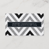 BOLD CHEVRON PATROON trendy moderne zilveren glitt Visitekaartje (Achterkant)
