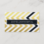 BOLD CHEVRON PATTERN trendy gouden folie zwart Visitekaartje (Achterkant)