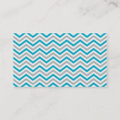 BOLD CHEVRON VISITEKAARTJE :: modern aqua blauw (Achterkant)