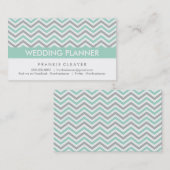 BOLD CHEVRON VISITEKAARTJE:: moderne pastelmunt Visitekaartje (Voorkant / Achterkant)