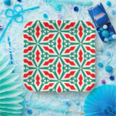 Bold Christmas Red en Green Snowflake Star Bord (Feest)