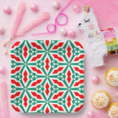 Bold Christmas Red en Green Snowflake Star Bord (Feest)