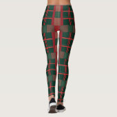 Bold Christmas Red Green Plaid Leggings (Achterkant)