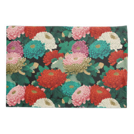 Bold Chrysanthemums Vintage Floral Patttern Kussensloop