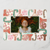 Bold Chunky Geometric Joy Colorful Moderne Foto Folie Feestdagenkaart (Voorkant)