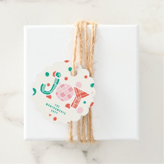 Bold Chunky Geometric Joy Kleurrijke Stippen Moder Bedankjes Labels (In situ)